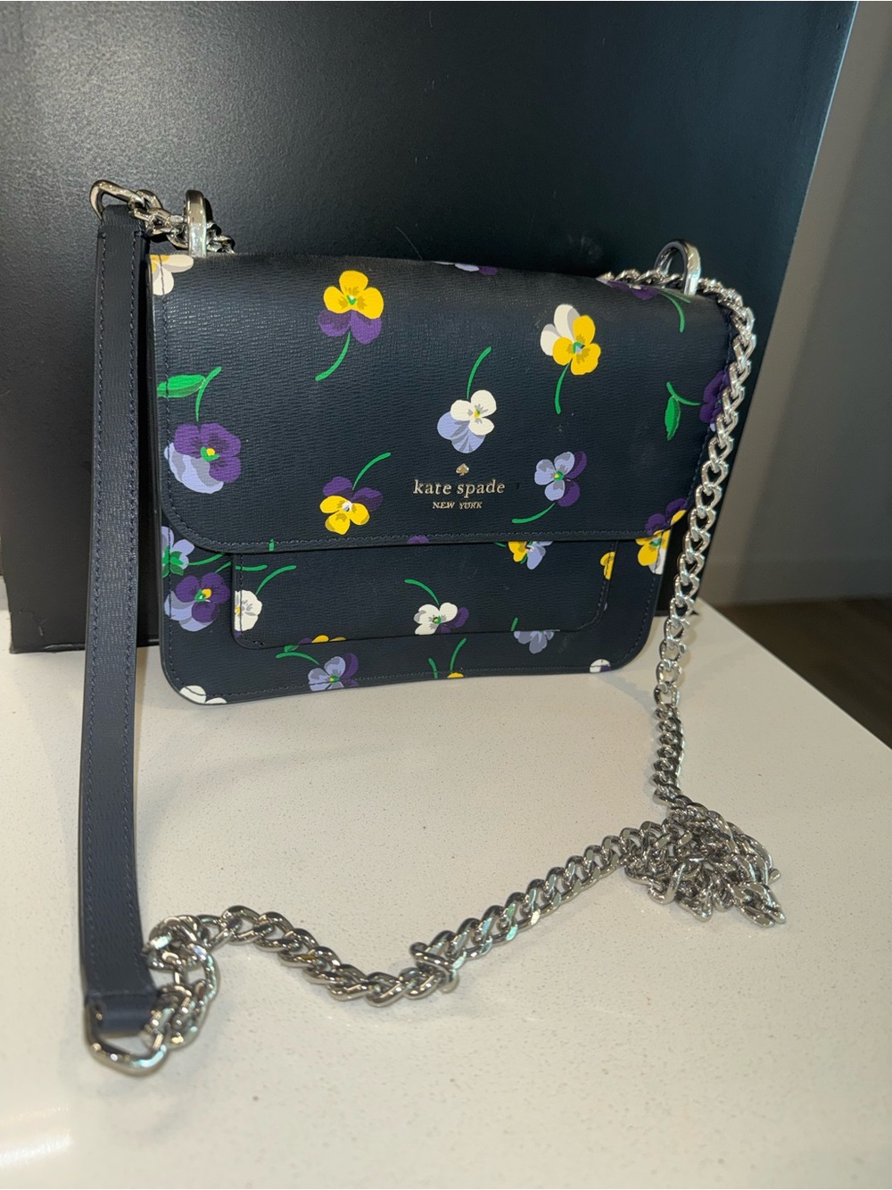 Kate Spade Black Floral Crossbody Bag